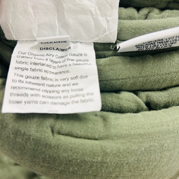 NWOT QUINCE Organic Airy Gauze Dream Quilt Set King/Cal King Olive 5910 - Picture 10 of 13